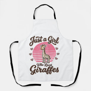 Just a Girl Who Loves Giraffes Vintage Shirt Desig Apron