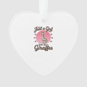 Just a Girl Who Loves Giraffes Vintage Shirt Desig Ornament
