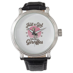 Just a Girl Who Loves Giraffes Vintage Shirt Desig Watch