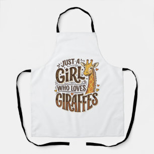 Just a Girl Who Loves Giraffes Vintage T-Shirt Des Apron
