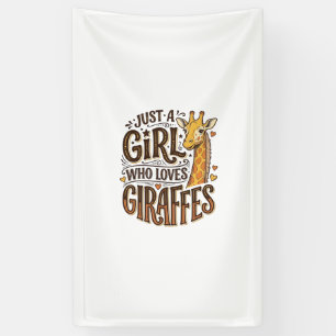Just a Girl Who Loves Giraffes Vintage T-Shirt Des Banner