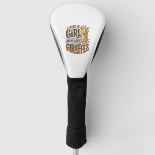 Just a Girl Who Loves Giraffes Vintage T-Shirt Des Golf Head Cover