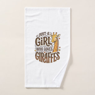 Just a Girl Who Loves Giraffes Vintage T-Shirt Des Hand Towel