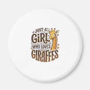 Just a Girl Who Loves Giraffes Vintage T-Shirt Des Magnet