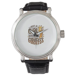 Just a Girl Who Loves Giraffes Vintage T-Shirt Des Watch