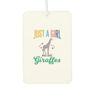 Just a Girl Who Loves Giraffes Vintage Vector Desi Air Freshener