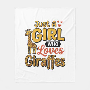 Just A Girl Who Loves Giraffes Vintage Vector Desi Fleece Blanket