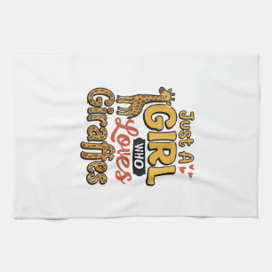 Just A Girl Who Loves Giraffes Vintage Vector Desi Kitchen Towel