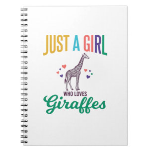 Just a Girl Who Loves Giraffes Vintage Vector Desi Notebook