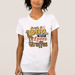 Just A Girl Who Loves Giraffes Vintage Vector Desi T-Shirt