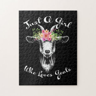 Just a Girl who loves Goats Farmer Women Goat Jigsaw Puzzle