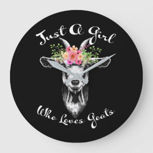 Just A Girl Who Loves Goats Large Clock