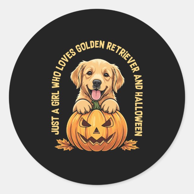 Just a Girl Who Loves Golden Retrievers Classic Round Sticker (Front)