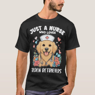 Just a Girl Who Loves Golden Retrievers Dogs Lover T-Shirt
