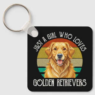 Just A Girl Who Loves Golden Retrievers Keychain