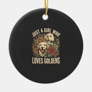 Just a Girl Who Loves Goldens Ceramic Ornament