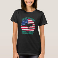 Just A Girl Who Loves Grasshopers American Flag Di