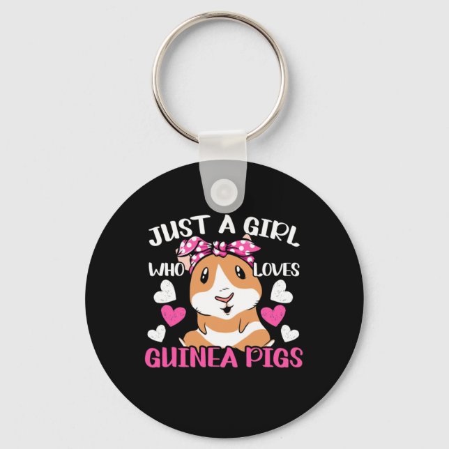 Just A Girl Who Loves Guinea Pigs Keychain (Front)