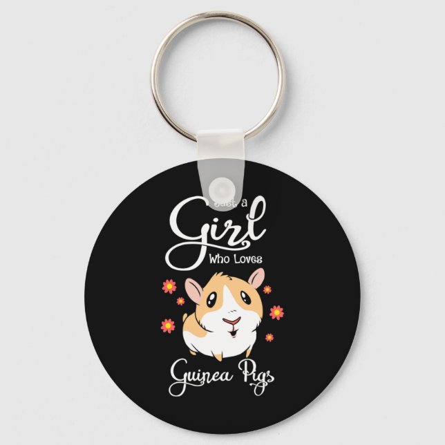 Just A Girl Who Loves Guinea Pigs Keychain (Front)