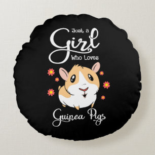 Just A Girl Who Loves Guinea Pigs Round Pillow