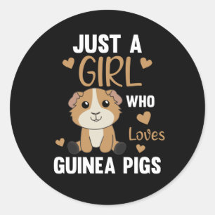 Just A Girl who Loves Guinea Pigs - Sweet Guinea Classic Round Sticker