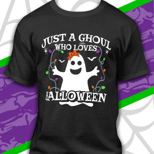 Just A Girl Who Loves Halloween Funny Halloween T-Shirt