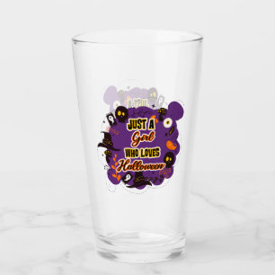 Just A Girl Who Loves Halloween Glass
