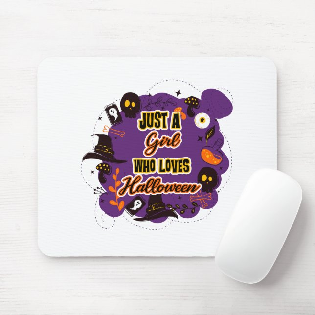 Just A Girl Who Loves Halloween Mouse Pad (With Mouse)