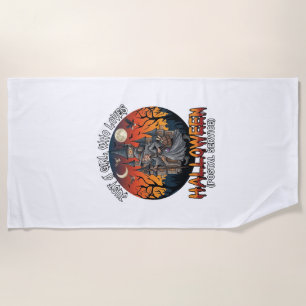 Just A Girl Who Loves Halloween Postal Service Wit Beach Towel