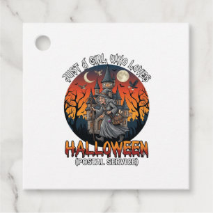 Just A Girl Who Loves Halloween Postal Service Wit Favour Tags