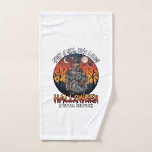 Just A Girl Who Loves Halloween Postal Service Wit Hand Towel