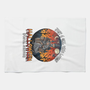 Just A Girl Who Loves Halloween Postal Service Wit Kitchen Towel