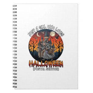 Just A Girl Who Loves Halloween Postal Service Wit Notebook