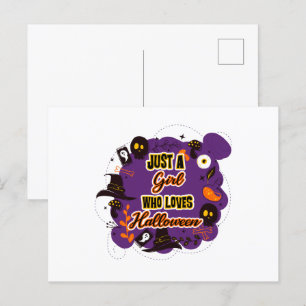 Just A Girl Who Loves Halloween Postcard