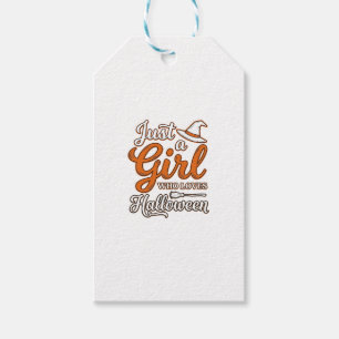 Just a Girl Who Loves Halloween Vector Design_1 Gift Tags
