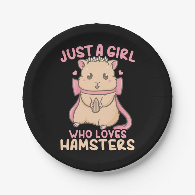 Just A Girl Who Loves Hamsters Paper Plate (Front)