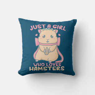 Just A Girl Who Loves Hamsters Throw Pillow