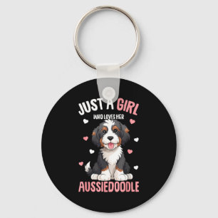 Just A Girl Who Loves Her Aussiedoodle Aussie Dood Keychain