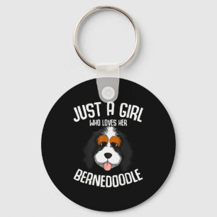 Just A Girl Who Loves Her Bernedoodle Dog Girls  Keychain