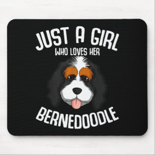 Just A Girl Who Loves Her Bernedoodle Dog Girls Mouse Pad