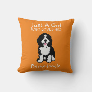 Just a girl who loves her Bernedoodle Throw Pillow