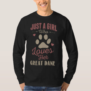 Just A Girl Who Loves Her Great Dane Dog Lover Gif T-Shirt