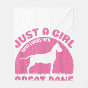 Just A Girl Who Loves Her Great Dane Dog Owner Fleece Blanket