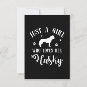 Just a Girl who loves her Husky Husky Dog Decor RSVP Card