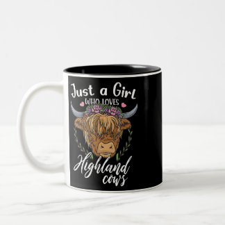 Just A Girl Who Loves Highland Cows Scottish Weste Two-Tone Coffee Mug