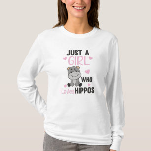 Just A Girl Who Loves Hippos Cute Hippo T-Shirt
