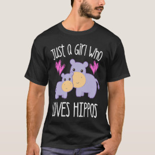 JUST A GIRL WHO LOVES HIPPOS Mom Baby Toddler Twee T-Shirt