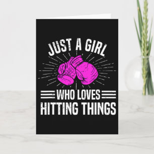 Just A Girl Who Loves Hitting Things Women's Boxin Card