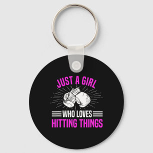 Just A Girl Who Loves Hitting Things Women's Boxin Keychain