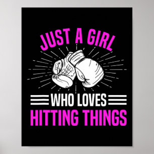 Just A Girl Who Loves Hitting Things Women's Boxin Poster